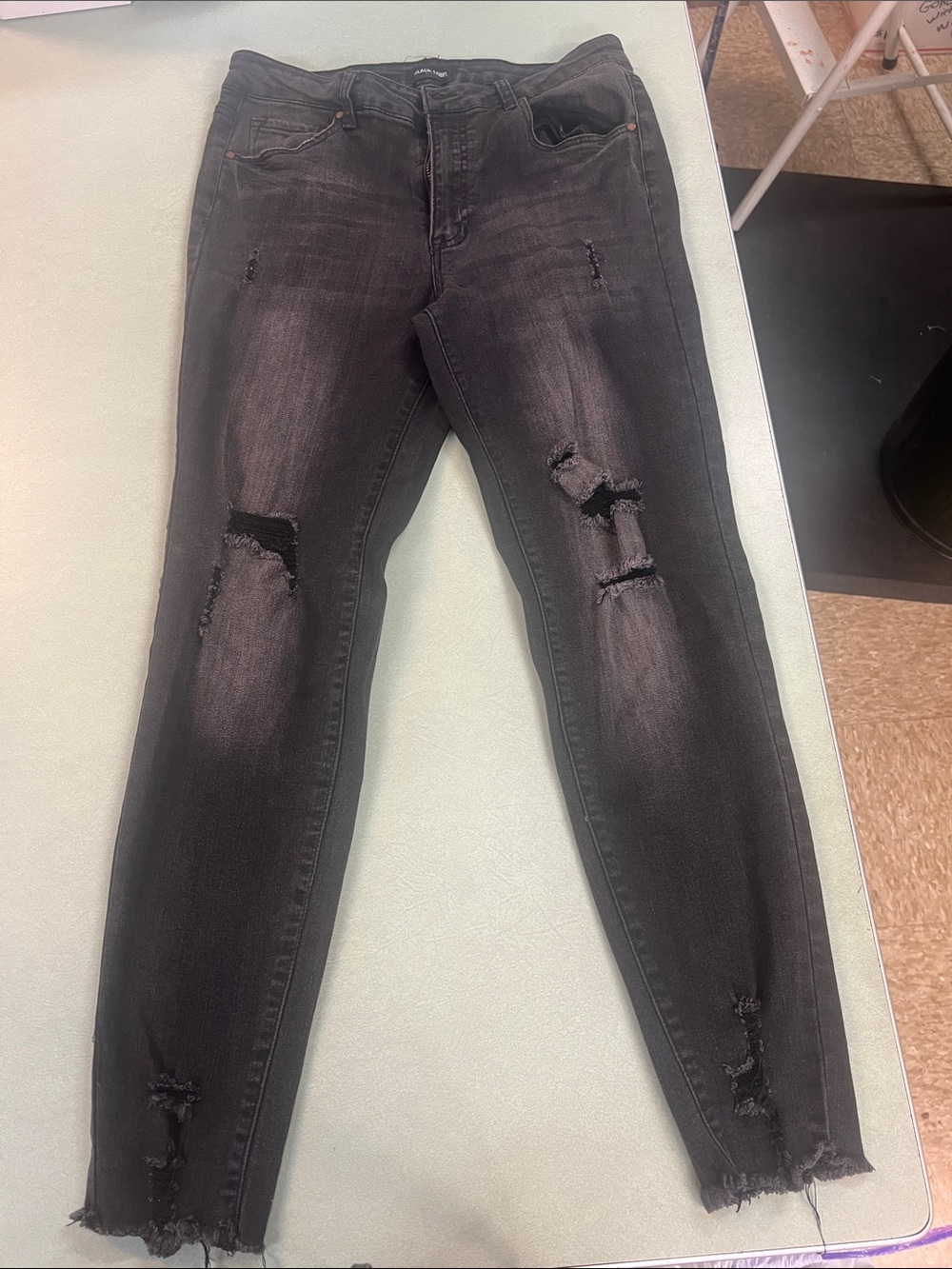 Black Label Black Distressed Skinny Jeans
